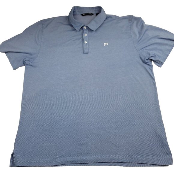 Travis Mathew Mens  2XL XXL Shirt Pima Cotton Micro Striped‎ Embroidered Polo - Picture 1 of 11